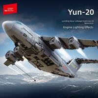 Blocs de construction ABS Senbao 202282 Y-20, modèle d'avion de transport de grande taille, jouet décoratif, cadeau pour les 14 ans et plus