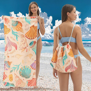 Tùy Chỉnh In Mô Hình 2-Trong-1 Siêu Thấm Cát-Miễn Phí Nhanh Chóng Làm Khô Sợi Nhỏ Bãi Biển Khăn Tote Túi Phong Cách Sang Trọng - Product Image 3