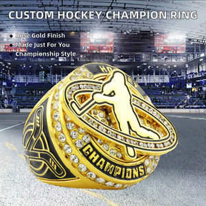 Anillos de Campeonato de Hockey Personalizados de Alta Calidad, Chapados en Oro Rosa, para Hombres Adultos, Jóvenes, Bodas y Compromisos - Product Image 2