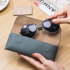 Nouveau sac de rangement créatif pour lunettes de soleil en cuir véritable avec housse étui à lunettes tendance portable et personnalisé pour hommes et femmes - Product Image 6