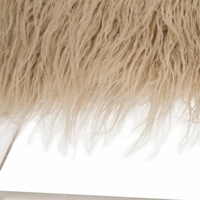 Tabouret fonctionnel polyvalent et beau en fausse fourrure de couleur naturelle, banc de chambre à coucher avec pieds en acrylique de Style X cristallin