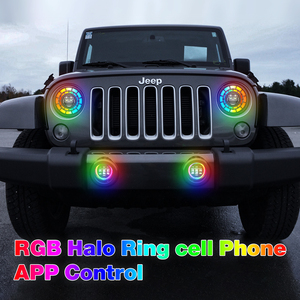 2025 Starry RGB Halo 7 pouces H6024 phares LED phares <span class=keywords><strong>4</strong></span> "antibrouillard lampe à LED pour Jeep Wrangler JK illimité JKU 2007-2018 - Product Image 6