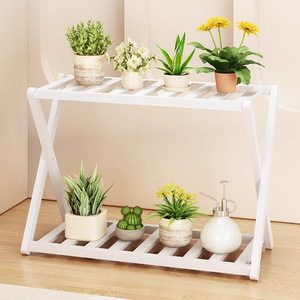 Bamboo Flower Stand 2 Tier Rack For Indoor Outdoor Plants Living Room Balcony Garden Multi Function Storage Shelf - Product Image 3