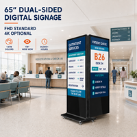 Terminal Móvil con Pantalla Táctil PCAP de Vidrio Templado de 4 mm para Interiores, de 32-65 Pulgadas, 4K, Doble Pantalla, Ángulo Amplio de 178°, Funcionamiento Continuo 24/7, con Windows I3 I5 I7