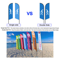 Nouvelles tendances Oriflammes Impression numérique personnalisée Polyester Imperméable Publicité Promotion Drapeau de plage Bannière personnalisée Drapeau de plage