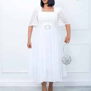 Abito da donna in pizzo a manica corta <span class=keywords><strong>abbigliamento</strong></span> donna donna donna Over Size <span class=keywords><strong>Casual</strong></span> Plus Size abito da donna - Product Image 3