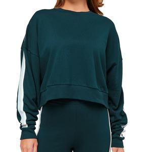 Sweat-shirts courts à taille haute, nouveau design pour le printemps et l'automne, sports et loisirs, pull rayé, sweat-shirts pour femmes - Product Image 1