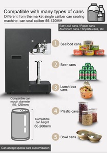 High Speed Mini PET Bottle Jar Tin Sealing Manual Soda Drinks Beer Beverage Non-rotating <b>Automatic</b> Aluminum Seamer Can Sealer - Product Image 4