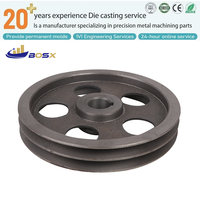 Poulie en fonte sur mesure, usinage CNC OEM, roue à énergie libre à double gorge avec gorge de clavette selon dessin pour machine