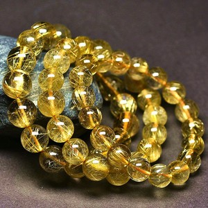 Bracciale con <span class=keywords><strong>perline</strong></span> di quarzo rutilato dorato naturale, bracciale di cristallo curativo alla moda <span class=keywords><strong>per</strong></span> donna - Product Image 2