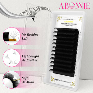 Extensiones de Pestañas Abonnie Silk Volume Easy Fan, Extensiones de Pestañas de Terciopelo al por Mayor, Bandejas de Extensiones de Pestañas Personalizadas - Product Image 2