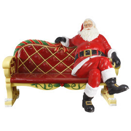 Décorations de Noël extérieures commerciales de grande taille, Père Noël et traîneau en fibre de verre imperméables grandeur nature, présentation créative - Product Image 2