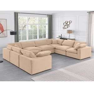 Sofá Modular PZCN, Combinación Libre, Sofá Seccional en Forma <span class=keywords><strong>de</strong></span> U para <span class=keywords><strong>Sala</strong></span> <span class=keywords><strong>de</strong></span> Estar, Fundas <span class=keywords><strong>de</strong></span> Almohada Extraíbles, Sofá Esquinero Tipo Nube en Venta - Product Image 5