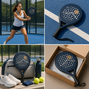 <span class=keywords><strong>Raquette</strong></span> de padel en fibre de carbone 3K 12K 18K de haute qualité, légère, avec impression de coucher de soleil sur la <span class=keywords><strong>montagne</strong></span>, forme ronde, Pala pour les sports de padel en plein air - Product Image 6
