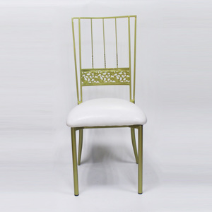 Vente en gros de chaises Chiavari caméléon blanches dorées empilables en métal durable d'usine pour les salles à manger <span class=keywords><strong>événement</strong></span>s en plein air restaurants - Product Image 2