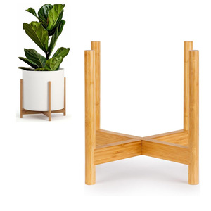 Support de fleurs en bambou, support de plantes sur pied, design minimaliste en bois massif pour salon, balcon, plantes en pot - Product Image 1