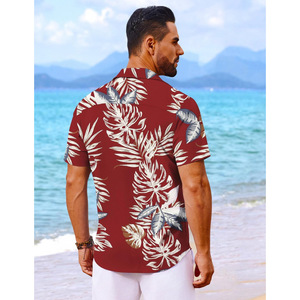 Camisas de Moda <span class=keywords><strong>para</strong></span> Hombre, Estilo Casual <span class=keywords><strong>y</strong></span> de Negocios, Cuello Redondo, Estampado Floral, Tie-Dye, Manga Corta, <span class=keywords><strong>para</strong></span> Playa, Verano, OEM ODM - Product Image 3