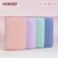 Hongbo Best Seller Portefeuille spirale A6 en cuir Saffiano 17 couleurs, écologique, avec fermeture éclair, pour budget et espèces, cadeau du Nouvel An