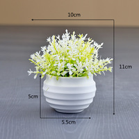 Mini plante artificielle en plastique vert Eucalyptus Bonsaï transfrontalier, ornement de fleur artificielle pour la décoration de la maison, du salon et du bureau