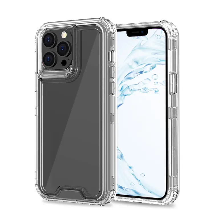 3 in 1 Multi-layer Heavy Duty Defender Case for iPhone 13 Pro Max Clear TPU PC Drop-resistant Protective Case