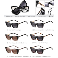Lunettes de conduite polarisées anti-lumière bleue UV400 à clipser avec charnière à ressort œil de chat Partagas pour femmes