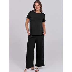 Ensemble de détente 2 pièces pour femme, manches courtes, pantalon large, tenue décontractée assortie, survêtement d'été respirant en maille - Product Image 2