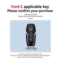 Étui à clés en silicone en alliage de zinc pour voiture Ford Fusion Mondeo Mustang F-150 Explorer Edge 2017 2018 Protection de clé de style de voiture