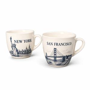 Taza de Café de Cerámica con Diseño del Horizonte de Nueva York y <span class=keywords><strong>San</strong></span> <span class=keywords><strong>Francisco</strong></span>, Recuerdo de EE. UU., Taza de Té de Porcelana, Regalo de Viaje, Decoración para Oficina y Hogar - Product Image 1