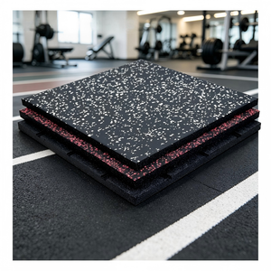 Suelo de goma antifatiga para gimnasio, baldosas de goma para gimnasio que reducen la presión en los pies para entrenadores que se mantienen de pie durante mucho tiempo en el gimnasio. - Product Image 1