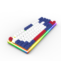 Clavier mécanique personnalisé, filaire, USB, avec rétroéclairage LED RGB, silencieux, pleine taille, programmable, en métal, ultra fin