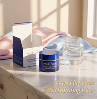 Crème de nuit pour le visage à l'acide hyaluronique et à la vitamine C personnalisable, anti-rides, apaisante, hydratante, pour peaux grasses, marque privée