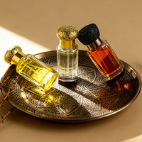 Crème pour les yeux Oud Arabe de Luxe 12ml 15ml, Bouteilles diffuseur en verre transparent avec bouchon à vis en métal doré sculpté