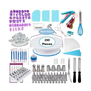 Hot Sale 260 PCS Kuchen Dekorieren Zubehör Backwerk zeuge Set Kuchen Rutsch feste Plattenspieler Brief Mod Dekorieren Stift Kuchen Layerer