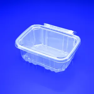 24oz Temper Evident Plastic Clear Clamshell Box For Supermarket Fruit Go Grape Packing Container For Micogreen