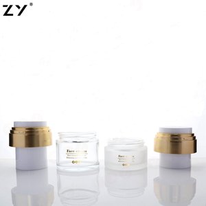 30ml bơm không khí sang trọng hình phẳng chai thủy tinh màu trắng kết cấu bao bì mỹ phẩm tròn tùy chọn 50ml có sẵn - Product Image 3