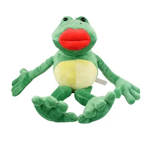 ZD300 Wholesale Cute Couple Frog Rag Dolls Soft Animal Stuffed Plush Toys Creative Flame Red Lips Frog Plush Toys