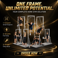 Station d'entraînement multifonctionnelle compacte avec barre de traction et support pour dips – Cadre d'entraînement de force pour la maison