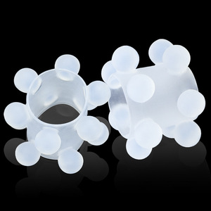 Double Beading Penis Ring Silicone <b>TPE</b> White Purple Transparent For Men Stimulation Foreskin Retraction Orgasm Control - Product Image 1