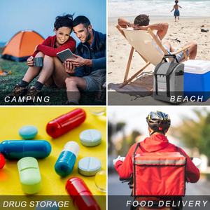 Sac isotherme pliable personnalisé avec logo pour la livraison de repas, de vin, de pique-nique, de plage, de déjeuner, ou comme sac de transport pour aliments. - Product Image 4