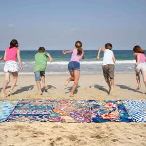 Sản Xuất In Kỹ Thuật Số Hình Chữ Nhật Thể Thao Tái Chế Hồ Bơi Du Lịch Khăn Mùa Hè Cát Miễn Phí Mềm Mại Thoáng Khí Trọng Lượng Nhẹ Bãi Biển Khăn - Product Image 3