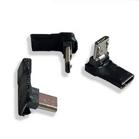 Adaptador de Datos USB Ultra Corto de 90 Grados, Micro USB Hembra a Micro USB Macho, con Ángulos Izquierdo, Derecho, Arriba y Abajo