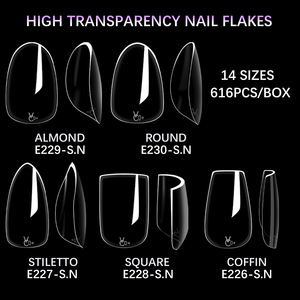 Kit <span class=keywords><strong>de</strong></span> <span class=keywords><strong>uñas</strong></span> a presión sin costuras <span class=keywords><strong>de</strong></span> alta transparencia <span class=keywords><strong>de</strong></span> 14 tamaños-Puntas <span class=keywords><strong>de</strong></span> <span class=keywords><strong>uñas</strong></span> <span class=keywords><strong>de</strong></span> longitud media y corta - Product Image 3