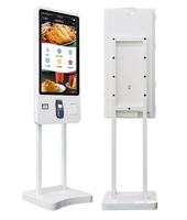 Kiosque de paiement pour restaurant à écran tactile en libre-service de 27 pouces fixé au mur avec SDK et lecteur de codes à barres en option