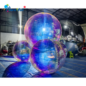 Magnifiques ballons décoratifs arc-en-ciel, grandes sphères brillantes en perles miroir, ballons irisés pour décoration de plafond - Product Image 2