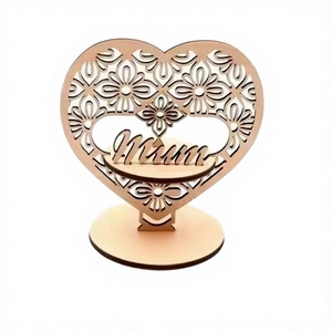 Decorazioni in Legno per la Festa <span class=keywords><strong>della</strong></span> <span class=keywords><strong>Mamma</strong></span>, Ornamenti a Forma di <span class=keywords><strong>Cuore</strong></span> e Rosa, Lavorazioni Semi-manuali e Semi-meccaniche - Product Image 5