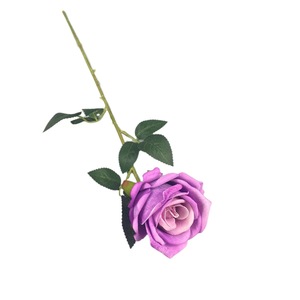 Artificial Velvet Rose <b>Single</b> Stem High Simulation Decorative <b>Flower</b> For Valentine's Day Wedding Aisle Arrangement - Product Image 5