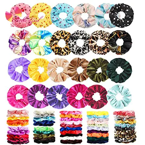 BELLEGIRL नई डिजाइन मखमल अनुकूलित रंग थोक उपहार धनुष बाल Scrunchies hairband महिलाओं के बाल सामान