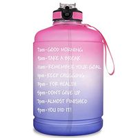 1 Gallon Bouteille D'eau avec Marqueur de Temps et De Paille, SANS BPA 128oz Fuite Preuve de Motivation Grande Bouteille D'eau Cruche avec Poignée