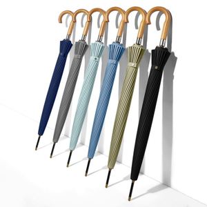Parapluie Automatique de Haute Qualité, Étanche et Coupe-Vent, à Manche en Bois, Conception Non Pliante, Diamètre Ouvert 110 cm, Tout-en-un - Product Image 2