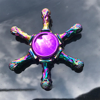 Spinner Manuale in Lega Metallica Arcobaleno a Sette Punte, Fidget Spinner in Lega di Zinco, Novità